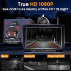 HD 1080P Magnetic Wireless Backup Camera: 1-Min Easy Install No Wiring 25H Long Battery Life for Long Travel - 7" Recording Monitor Dual Solar Backup Cameras for RV Trailer Camper Truck