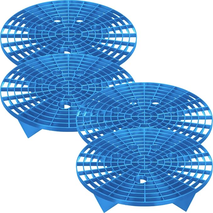 Car Wash Bucket Insert Grit Traps for Car Washing Detailing Kit Accessories Cleaning Tool Fits 12 Inch Diameter Bucket or 3-5 Gallon(Blue,4 Pieces)