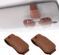 2 Packs Magnetic Sunglass Holder for Car Visor (Brown) | Magnetic Interior Car Accessories