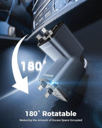 Retractable Car Charger, [Ultra-Compact] 6-Port Car Charger USB C, iPhone Car Chargers Fast Charging with Dual USB C Cables, RV Power Adapter for iPhone 17/16/15/14/13/12 Series