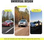Half Car Cover, Winter Anti-freeze Snow Shield for Windshield Hood, Thicken Foldable Outdoor Protector with Windproof Fastening Strap, All-season Anti-scratch Cloth for Cars (Silver)