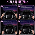 Blue Glitter Stars Steering Wheel Cover for Women Men Neoprene Breathable Starry Sky Wheel Cover Protector Anti-Slip Car Accessories Universal 15 Inch Fit for Cars Trucks Vehicles