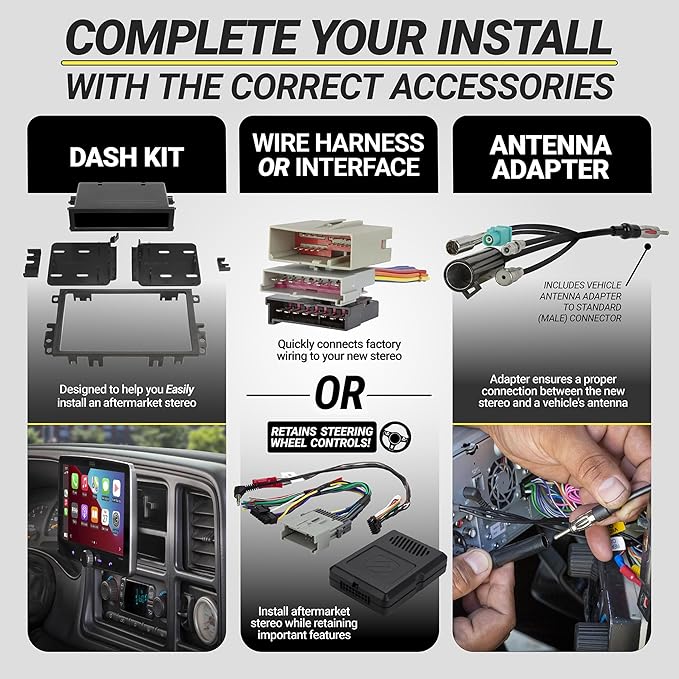 TA2053B Double DIN Radio Install Dash Kit Compatible with Select 2005-2008 Toyota Tacoma - Aftermarket Car Stereo Installation Kit - See Fit Guide in Images to Verify Vehicle Compatibility