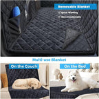 2026 Upgraded Back Seat Extender for Dogs - Large Hard Bottom Dog Car Seat Cover Holds 550lbs, Waterproof Dog Hammock Pet Bed with High-Density Foam Non-Slip Backseat Protector