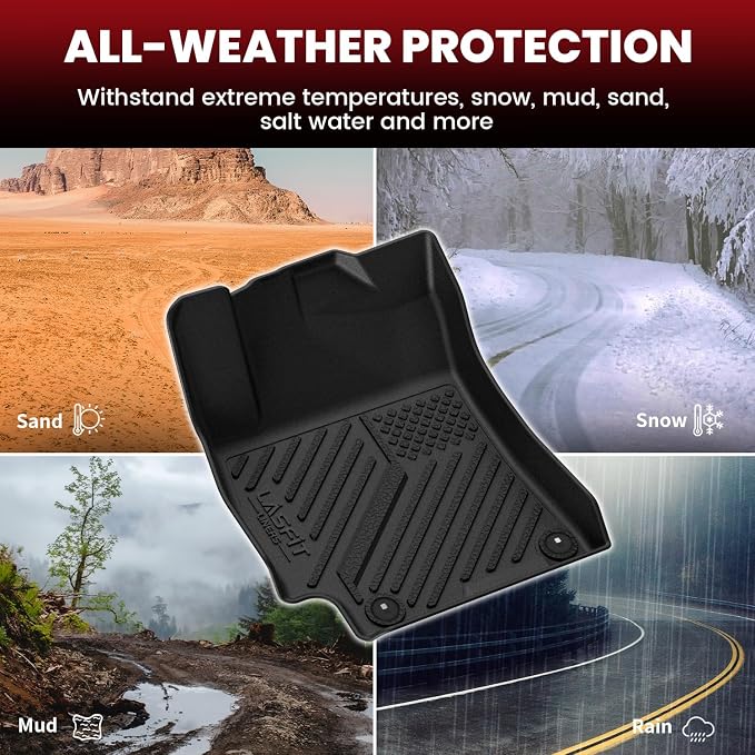 Floor Mats & Cargo Mat for Hyundai Elantra 2020 2019 2018 2017, All Weather TPE Car Mats Custom Fit Floor Liners for Elantra 2017-2020, 1st and 2nd Rows & Trunk Mat, Black