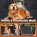 Dog Car Seat Cover for Pets Back Seat Extender for Dogs, Hard Bottom Car Seat Cover Support 420lbs Waterproof Back Seat Pet Cover for Dogs, Scratch Proof Dog Hammock for Car SUV and Truck,Universal