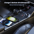 Car Charger, Invisible Cigarette Lighter USB Adapter [All Metal & Mini], 2 Port Car Adapter, QC3.0 Dual Port Cigarette Lighter for iPhone 17 16 Samsung S25 Ultra Piexl 10 and More