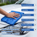 30 Pcs 12 x 16 Inch Edgeless Microfiber Plush Towels for Cars Detailing Drying Wash Polishing Absorbent Cleaning Cloths, 500 GSM (Dark Blue)