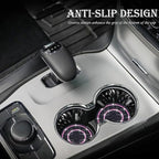 2PCS Bling Crystal Rhinestone Cup Coaster Insert, 2.75 inch Soft Silicone Anti-Slip Shockproof, Car Drink Holder Coaster, Universal Car Interior Accessories for Women (Black & Pink)