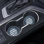 Car Cup Coaster Universal Non-Slip Silicone Cup Holder Insert Car Interior Accessories for Drink American Flag US Flag 4 Pack Grey