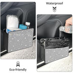 Bling Car Trash Can, Foldable Vehicle Trash Bin Dustbin Garbage Organizer Storage, Sparkling Crystal Rhinestone Trash Bags Holder Container with 30pcs Garbage Bag Car Accessories for Auto, SUV