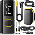 Rechargeable Tire Inflator Portable Air Compressor for Car Tires, 150PSI Battery Powered Cordless Air Pump with Digital Pressure Gauge & Auto Shutoff for Bike Motorcycle E-Bike Ball