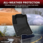 Floor Mats for Chevrolet Chevy Colorado/GMC Canyon Crew Cab 2023 2024 2025 2026 (Fit Carpet Floor), All Weather TPE Custom Fit Floor Mats for Cars, 1st and 2nd Row Car Floor Mats Full Set
