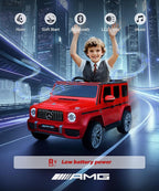 Licensed Mercedes-Benz AMG G63 Ride on Toys,Drivable Car for Toddler,Kids' Electric Vehicles,Dual Mode of Flashing Light/LED Light,Low Battery Prompt,Bluetooth,Music& Horn,Soft Start,Red
