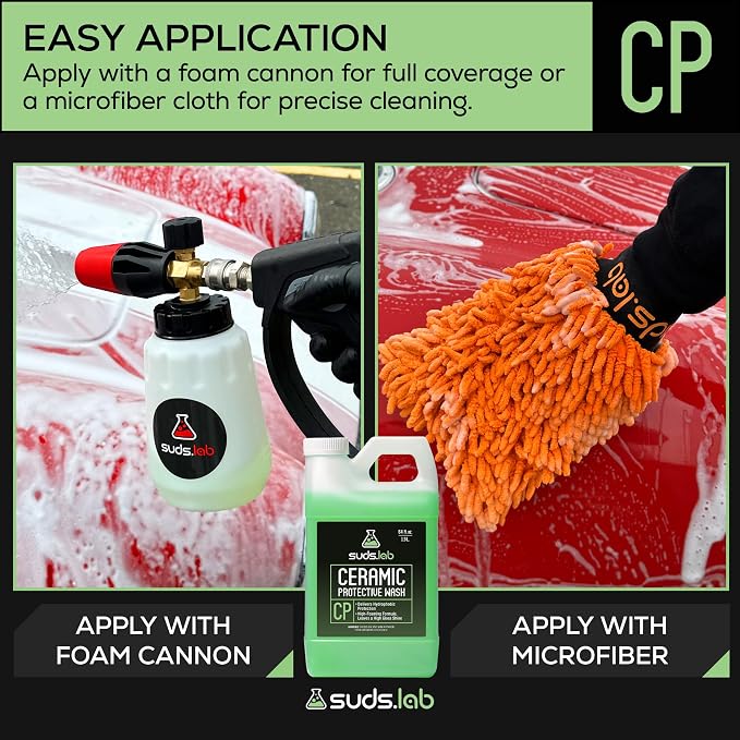 CP Ceramic Protective Wash, Hydrophobic Finish Car Wash Soap, Water Activated Easy To Use Water and Dirt Repelling Cleaner And Finish Treatment, High Gloss Spot Free Shine 64 oz.