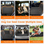 Dog Seat Cover for Back Seat, Hard Bottom Car Seat Cover for Dogs | Back Seat Extender Holds 500 lbs, Waterproof Back Seat Pet Cover for Dogs, Dog Hammock Travel Accessories for Car,SUV,Truck