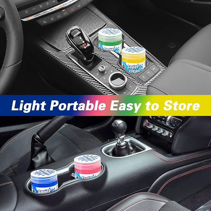 4-Pack Car Cleaning Gel, 5.6 oz Each, Universal Auto Cleaning Putty Slime, Dust Remover for Car Vents, Dashboard, Keyboard & Interior Accessories