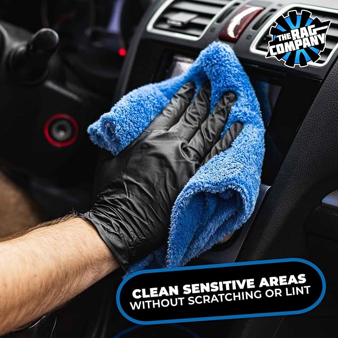 Eagle Edgeless 500 (3-Pack) Professional Korean 70/30 Blend Super Plush Microfiber Detailing Towels, 500GSM, 16in x 24in, Blue
