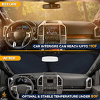 Truck Windshield Sun Shade with Storage Pouch | Reflective 240T Material Sun Shield for UV & Heat Protection | Foldable Windshield Cover | Must-Have Truck Accessories | X-Large (69"x35")