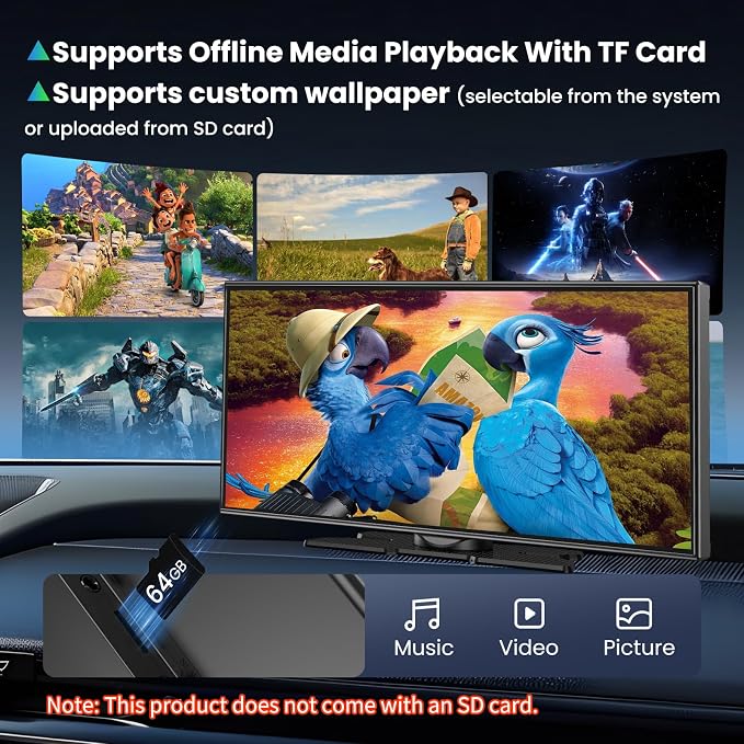 Largest 11.5 inch Wireless CarPlay Screen for Car,Built-in N-etflix/YouTube/TikTok and other apps,A-pple CarPlay & Android Auto screen with1080P Backup Camera/Navigation/Voice Control,for All Vehicles