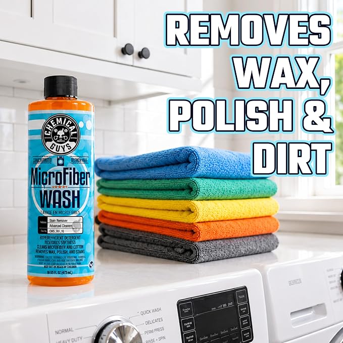 Microfiber Wash Detergent, Concentrated, Fresh Citrus, 32 oz | Microfiber-safe concentrate for towels, mitts, and pads; lifts dirt, grease, and wax, restores softness, no softener needed