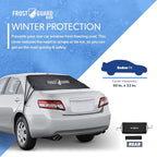 Rear Windshield Cover for Ice and Snow, for Sedans - Rear Window Cover to Reduce Scraping, with Elastic to Conform to Vehicle's Shape - Secure Hooks for A Tight Fit - Black, 50 x 32 Inches