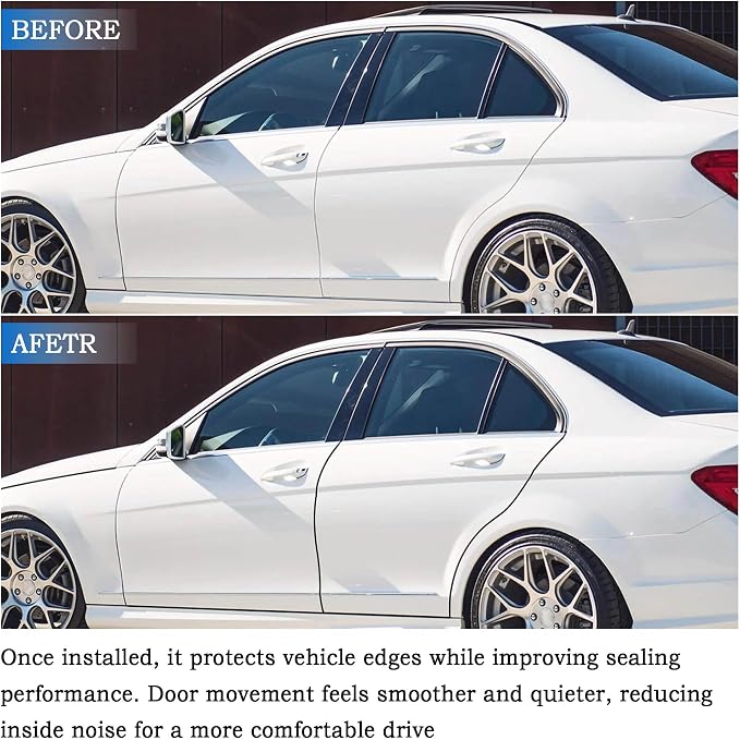 Car Door Edge Guards for Ford Expedition III (U3242, Facelift 2014) /2014-2017 | 32Ft(10M) Rubber Door Protector Trim with Built-in Metal Clips, Scratch Resistant Anti-Ding Strip Easy Install