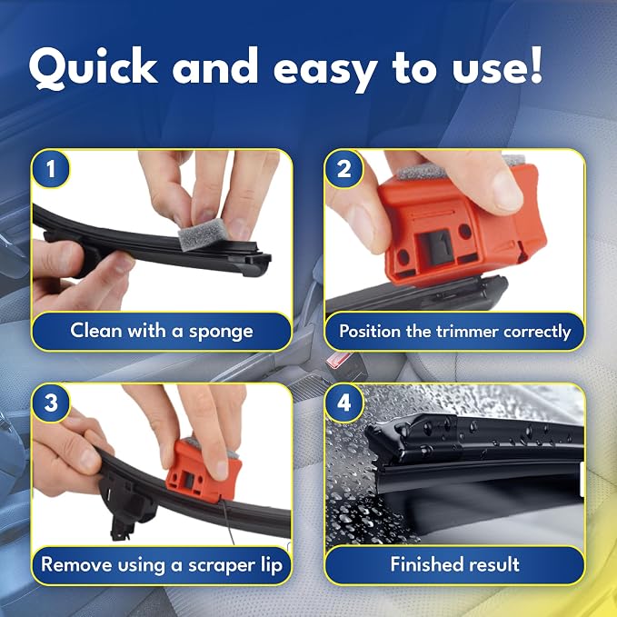 Wiper Blade Cutter and Trimmer Tool – Windshield Wiper Repair Tool for Streaky Blades – Universal Wiper Restorer for Cars, Trucks and SUVs