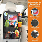 Car Backseat Organizer with 10" Tablet Holder, Seat Back Protectors Kick Mats for Kids Toddlers, Large Storage Pockets Travel Accessories for SUV Minivan Airplan 2 Pack