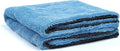 1000GSM Car Drying Towel 18"x24", Edgeless Double Twist Pile, Ultra Absorbent Microfiber Towel, Scratch-Free Lint-Free Streak-Free for Auto Detailing & Car Wash – Blue&Grey