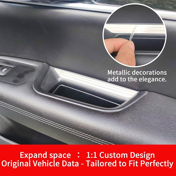Car Door Handle Pocket Organizer For Cadillac XT5 2024 2023 2022 2021-2017 Accessories Insert Tray Storage Box Front door storage box (2PCS Front Door Storage Box)