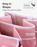 Trunk Organizer for Car - Car Organizer, Foldable Trunk organizer for SUVs & Sedans, Sturdy Organization for Car Accessories, Tools, Sundries, Pink, 2 Compartments, 23.6"×14.2"×10.6"