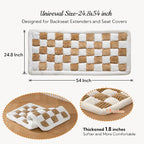 Dog Bed for Car Back Seat Soft Plush Backseat Pet Bed Mat Non-Slip Travel Pet Mat, Fuzzy Plaid Dog Seat Cover, Fit for Backseat Extenders and Trucks SUVs (Brown and White, 54" x 24.8")