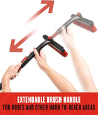 Motor Trend Ice Scraper with Extendable Handle and Rotating Brush Head - Tough Rubber Grip Snow Brush/Broom/Frost Remover for Car and Truck Windshields/Mirrors, Winter Storm Survival Kits