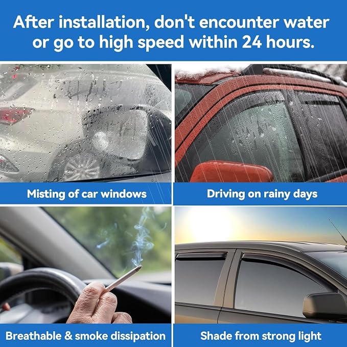 Window Rain Guards for 2001-2012 Ford Escape & 05-12 Escape Hybrid, Window Visor Vent Wind Shade Deflector Shield Protector Sun for 2005-2011 Mercury Mainer & 2008-2012 Mazda Tribute, Outside-Mount