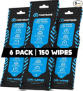 Car Interior Wipes (25 ct, Pack of 6) for Car Interior Cleaning, Dashboard, Seats, Detailing, and Steering Wheel [Travel Size] Skin-Safe Car Interior Cleaner Supplies