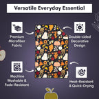 crae. Microfiber Hand Towel & Washcloth Set of 2 - Double-Sided, Waffle Weave, Super Absorbent, Lint-Free, Fast Drying -for Bathroom, Kitchen, Car, and Window Cleaning (Jonny & Gather - Blue/Multi)