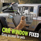 Back Seat Extender for Dogs 56.29 * 28.74 in, Car Window Fixing for Maximum Car Protection, Leather Fabric Dog Car Seat Cover for Back Seat, Waterproof, Scratch-Resistant, Support to 330 lbs