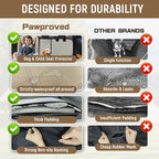 Dog Car Seat Cover for Back Seat, Heavy Duty Nonslip Car Seat Protector for Child Car Seat, Waterproof Bench Seat Cover for Dogs and Kids, Compatible with Armrest, Fits Sedan (Beige)