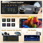6.9 Inch Single Din Car Stereo Wireless Carplay Touchscreen Car Radio Wireless Android Auto, Bluetooth 5.0, Mirror Link, Backup Camera, EQ/FM Audio Receivcer 1DIN with USB/Type-C, SWC, Mic