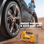 Cordless Tire Inflator Portable Air Compressor Tire Air Pump Compatible With Dewalt 20V Battery - 160PSI Auto Pump with Digital Pressure Gauge for Car Tires, Bicycle, Balloons (Tool Only)