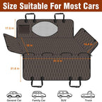 Waterproof Dog Car Seat Cover for Back Seat, Pet Hammock- S, Brown/Black | Durable waterproof hammock with nonslip design & storage pockets. Protects seats from scratches, fits cars, SUVs & trucks.