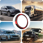 15 Inch Car Leather Steering Wheel Cover, Automotive Accessories Elastic Breathable Anti-Slip Soft Wheel Protector Fits Men and Women, Suitable for SUVs, Trucks, Vehicles and RVs (Red-1)