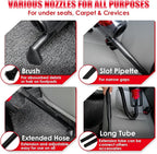 17PCS Car Cleaning Kit, Red Car Interior Detailing Kit with High Power Handheld Vacuum, Detailing Brush Set, Windshield Cleaner, Cleaning Gel, Complete Auto Accessories for Women Girls Gift