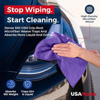 Premium 300GSM Microfiber Cleaning Cloth - 12.5"x12.5" High Performance - 1200 Washes, Ultra Absorbent Microfiber Towels for Cars Undercarriage, Rims & Engine Bay Cleaning - Microfiber Cloth
