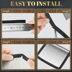 Rubber Edge Trim 1/16" Self Adhesive Flexible U Channel Protector Rubber Strip Sheet Metal Edge Protector for Car Doors Glass Steel Plates, Fits 1/16 Inch, Black Color(10 Feet)