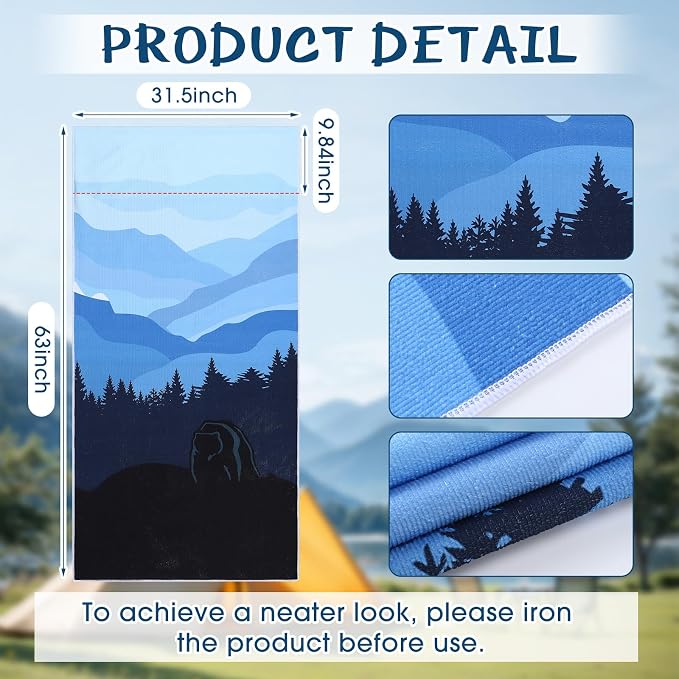 2 Pack Car Seat Towel Covers Athletic Running Towel Performance Microfiber Post Workout Sweat Washable Cover Non Slip for Seat Outdoor Sport (Great Smoky Mountains)