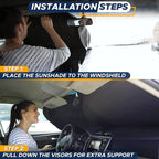 Car Windshield Sunshade | Blocks 99% Heat & Keeps Interior Cool | Universal Fits Cars, SUVs, Trucks | Automotive Sun Screen, Visor & Car Accessories for Summer | Medium (64x32 Inches)
