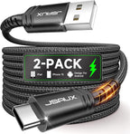 USB C Cable [2-Pack 10ft], USB A to USB Cord Fast Charging for iPhone Air, iPhone 17, iPhone 17 Pro, iPhone 17 Pro Max, iPhone 16/iPhone 15 Series, Samsung S20 S10, Note 20 10, Car Play-Black