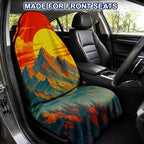 Car Seat Towel Cover for Front Seats, 1Pc Sweat Absorbent Car Seat Protector with Non-Slip Backing, Waterproof Towel Car Seat Covers for Runners, Gym, Swimming, Beach, Pets, Mountain Sunset